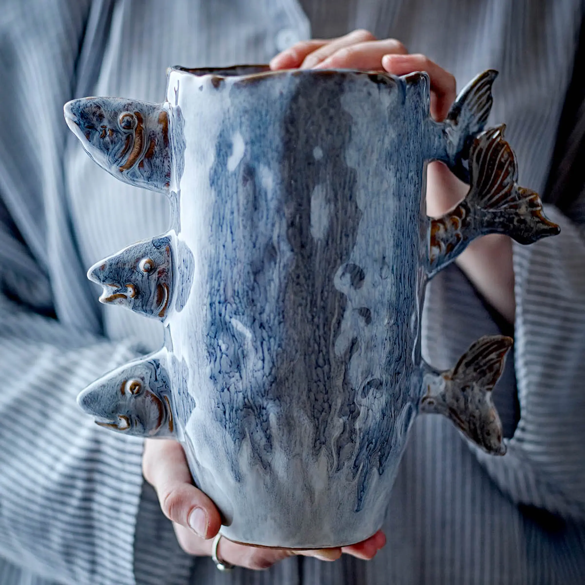 Bloomingville Vas Tace 23 cm blå