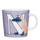 Muminmugg bokstav N 40 cl lila