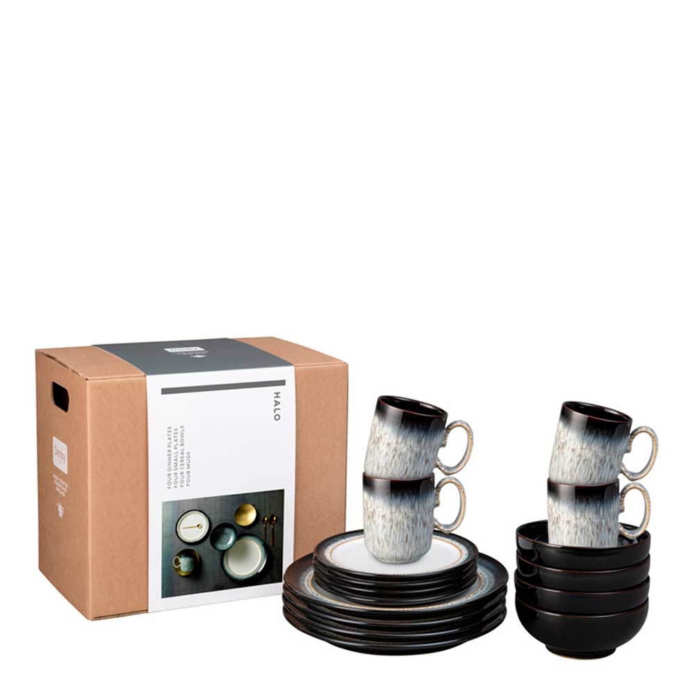 Denby Halo Startset 16 delar Blå/Svart