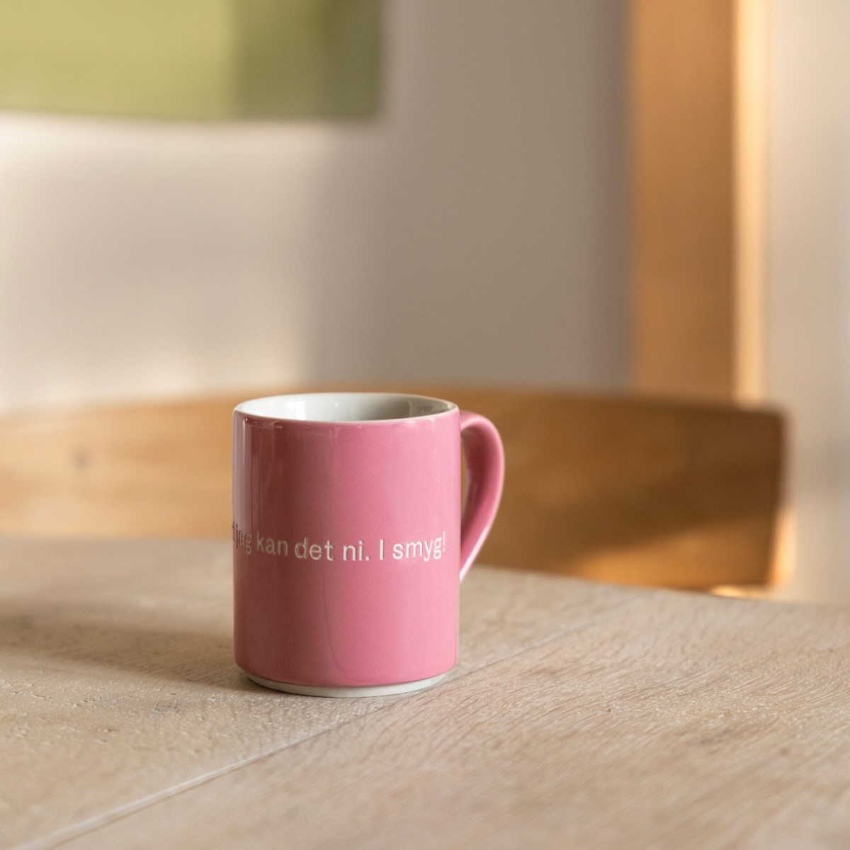 Design House Stockholm Lindgren krus 35 cl "Tänk för att jag" rosa