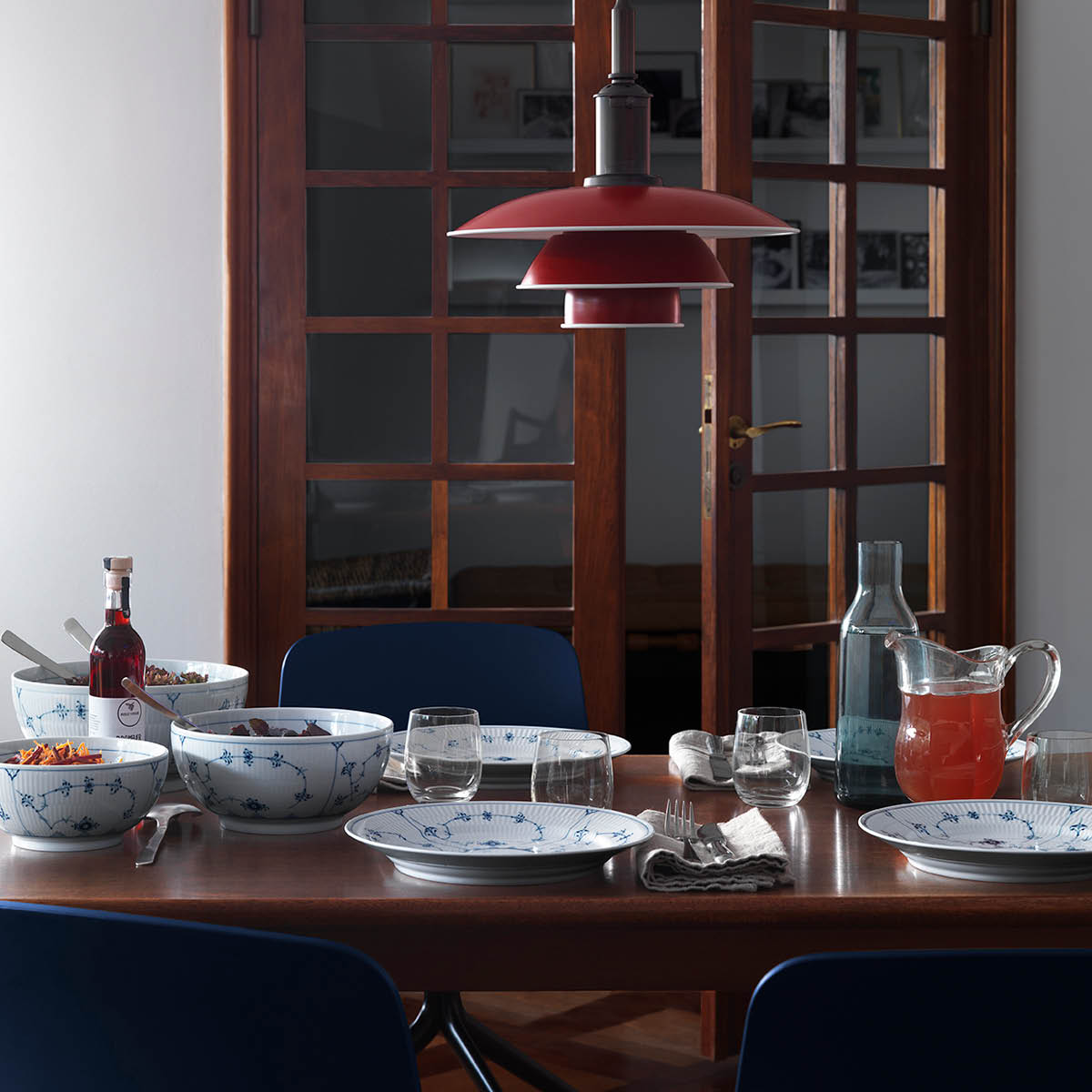 Royal Copenhagen Blue Fluted Plain skål 1,8 L 21 cm