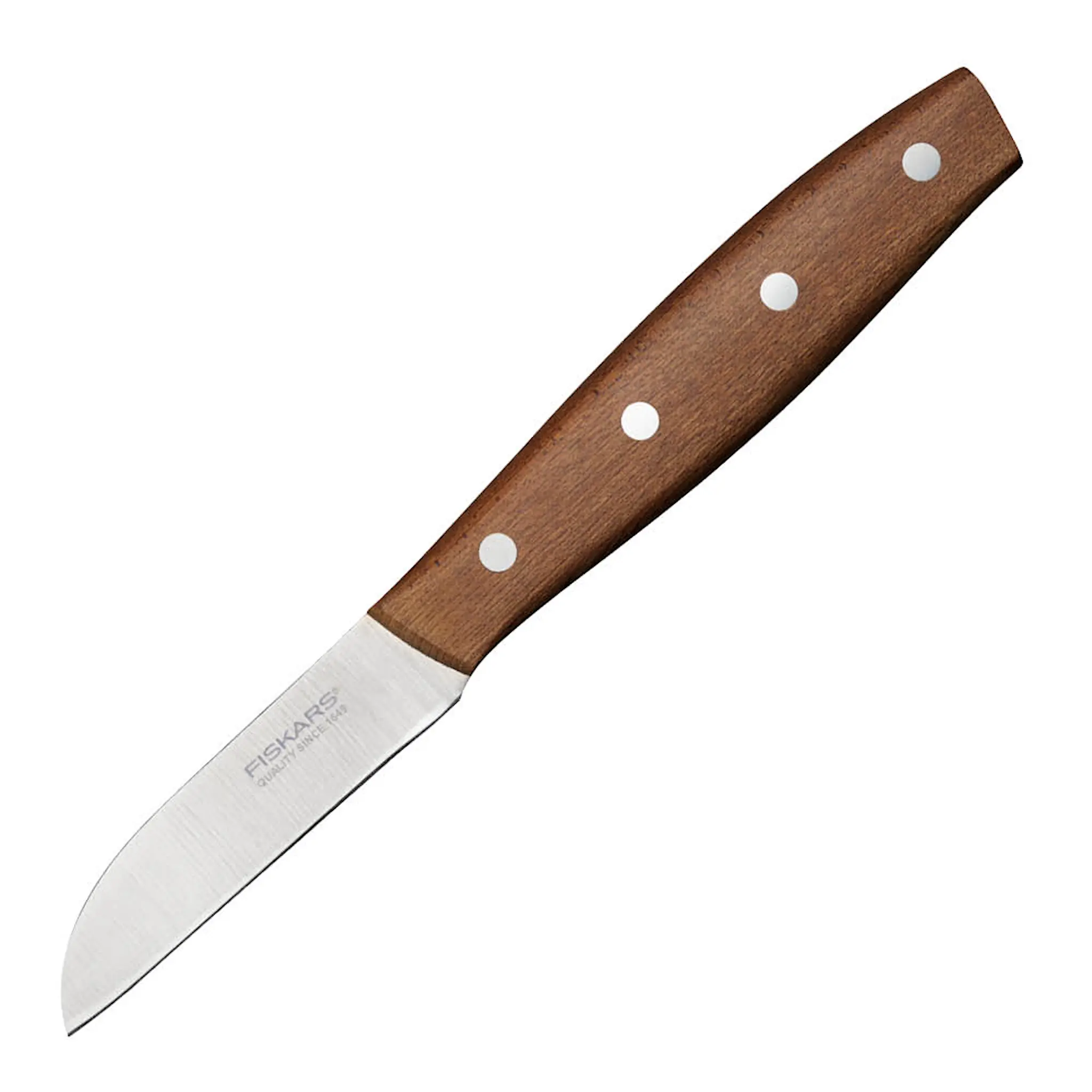Fiskars Folken grönsakskniv 7 cm trä/stål