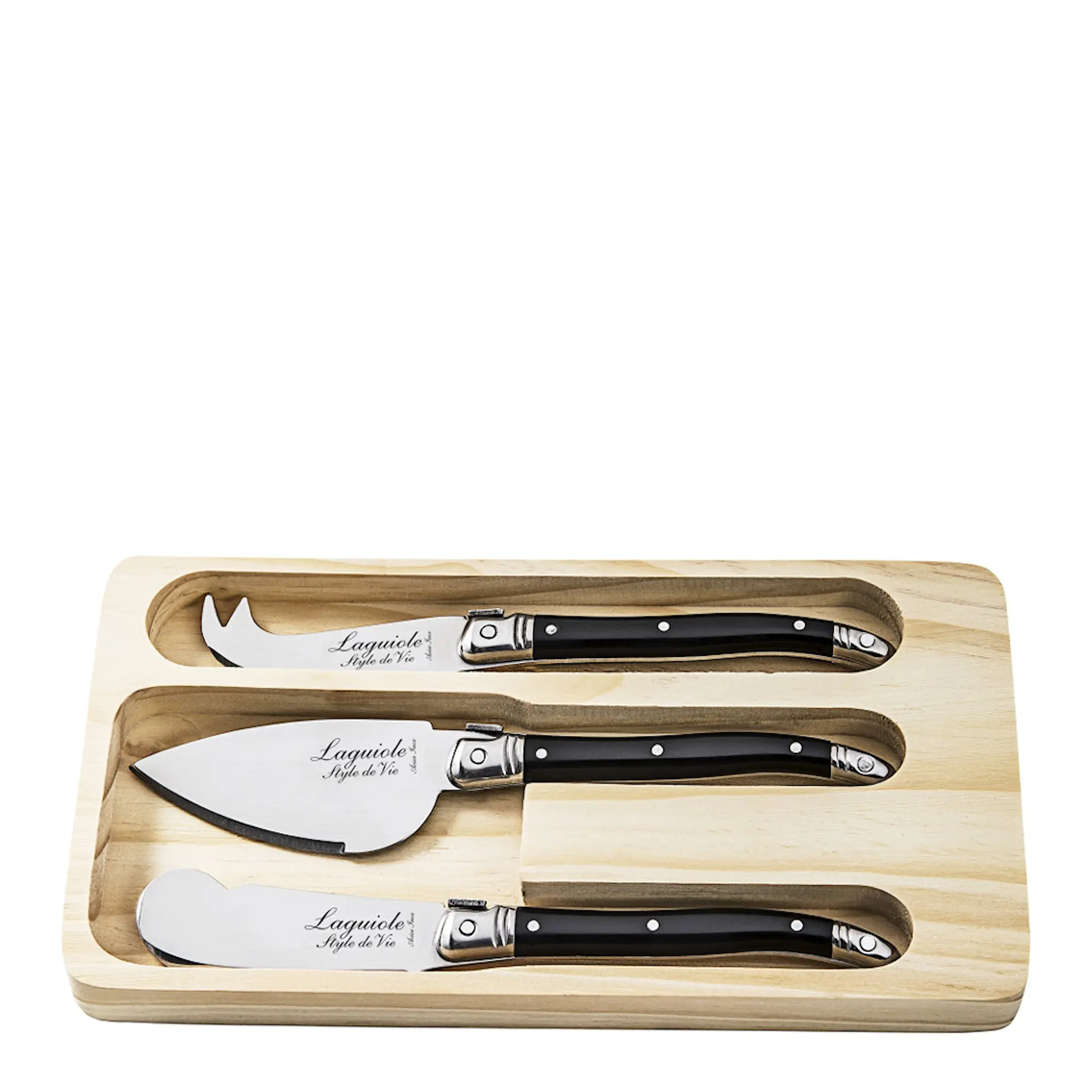 Laguiole Style de Vie Ostknivar 3 delar Svart