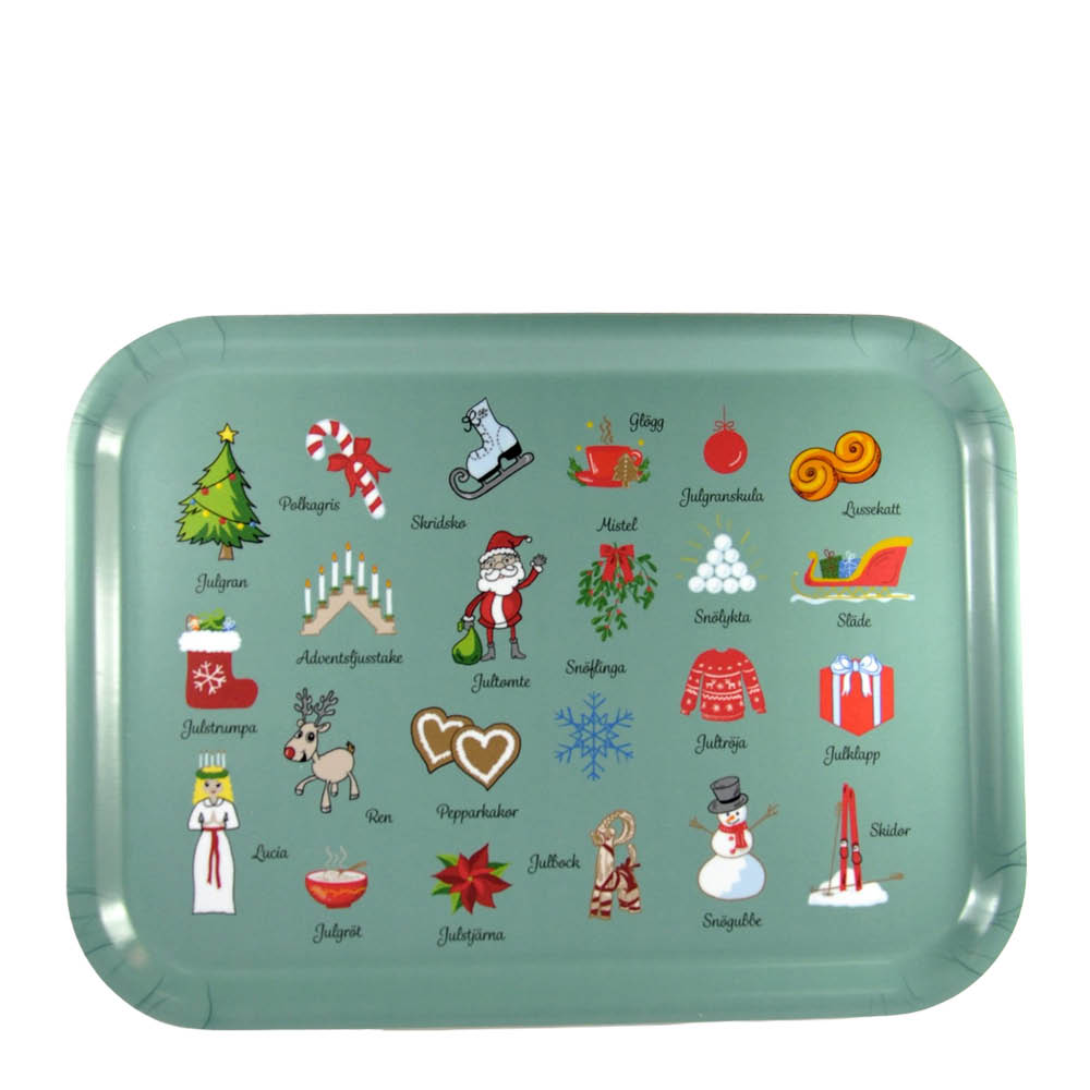 Mellow Design Brett 27x20 cm Nordic Winter Traditions grønn