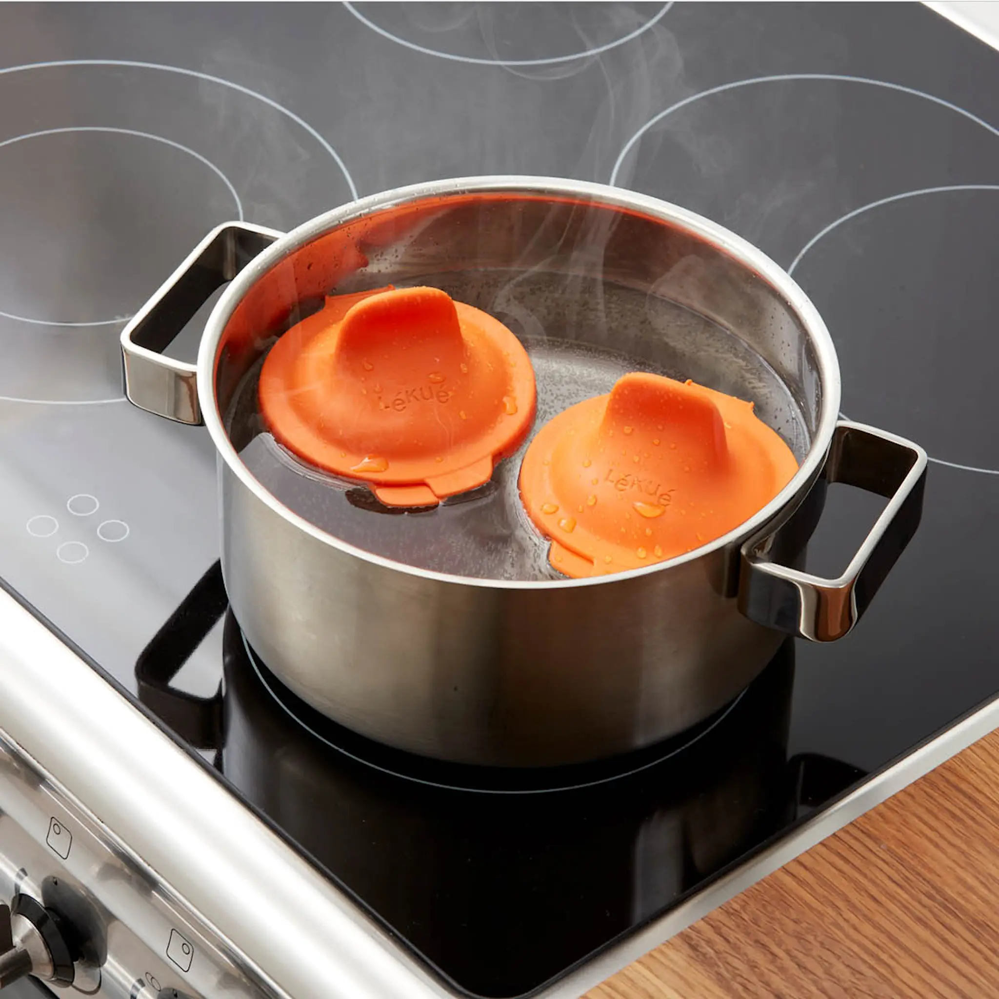 Lékué Form för att pochera ägg 2-pack orange