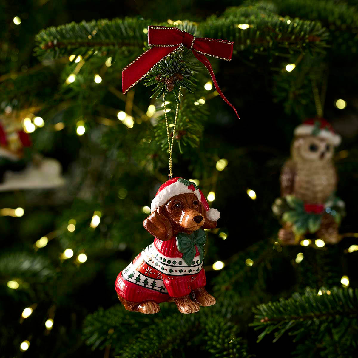 Spode Christmas Tree juletrepynt Dachshund Xmas Jumper