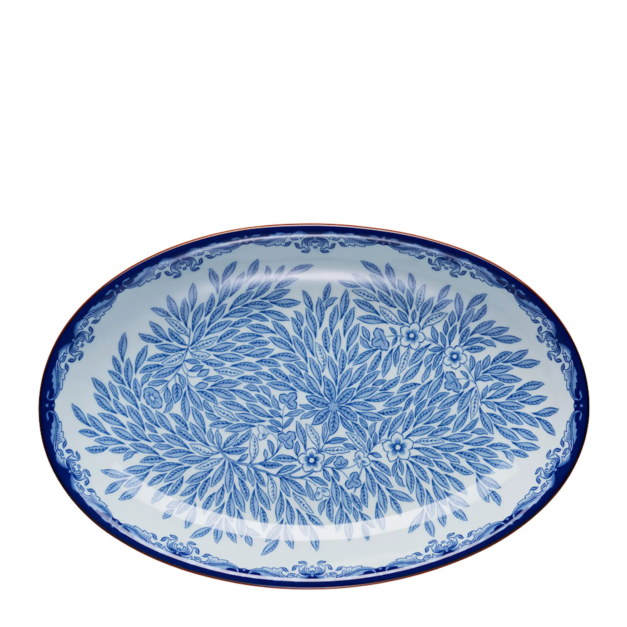 Rörstrand Ostindia Floris Oval serveringsfat 33x22 Blå