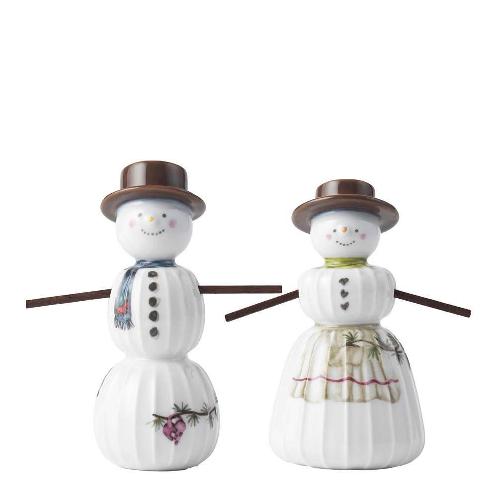 Kähler Hammershøi Christmas figur 2-pack snögubbe &amp; snögumma vit