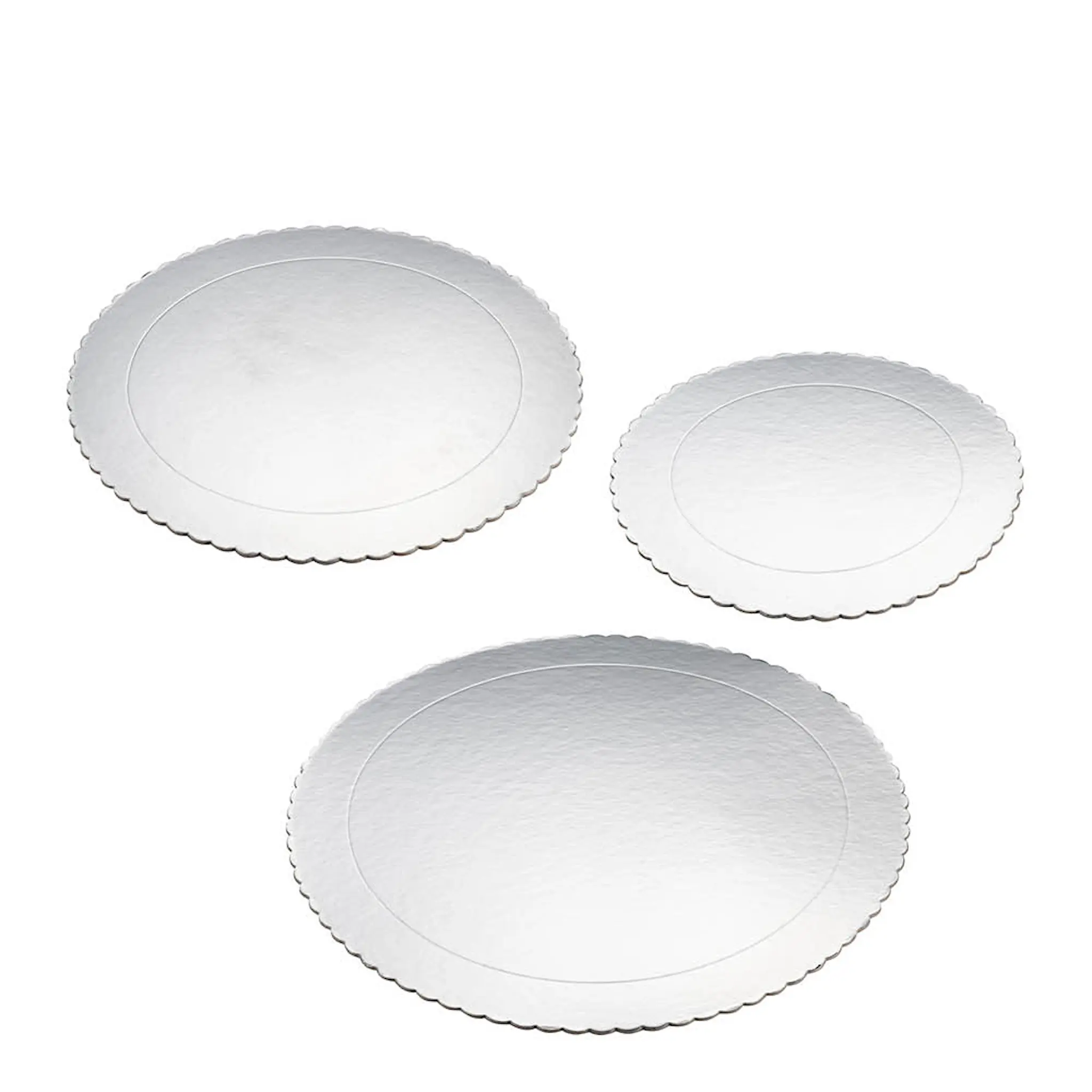 Modern House bAYk tårtfat set 3 delar 20/25/30 cm silver