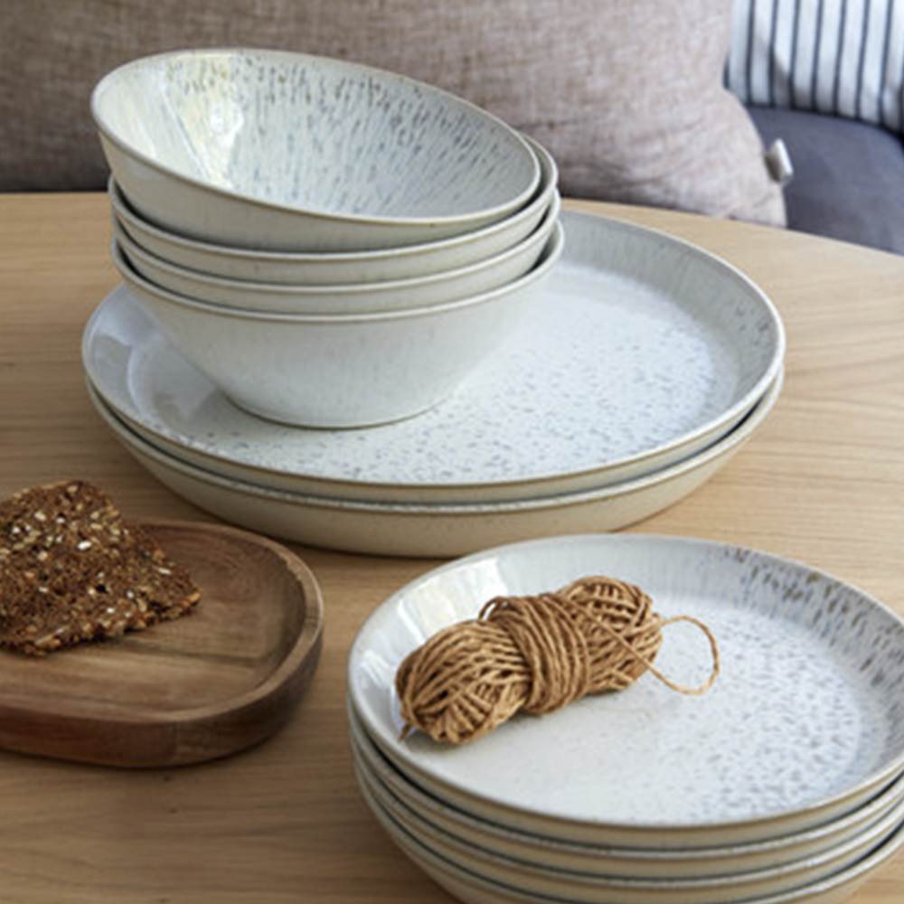 Denby Kiln servis startset 12 delar beige/vit