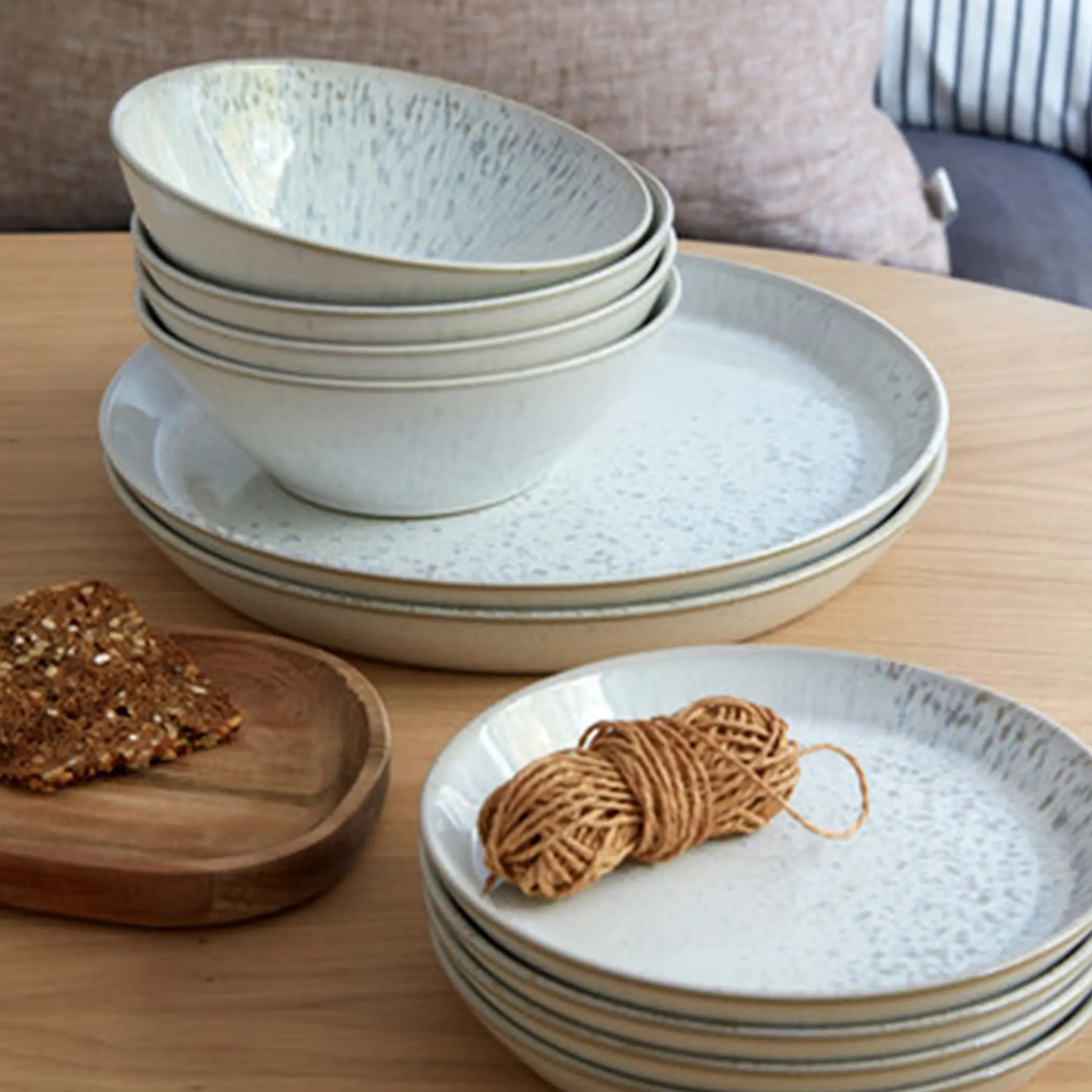 Denby Kiln servis startset 12 delar beige/vit