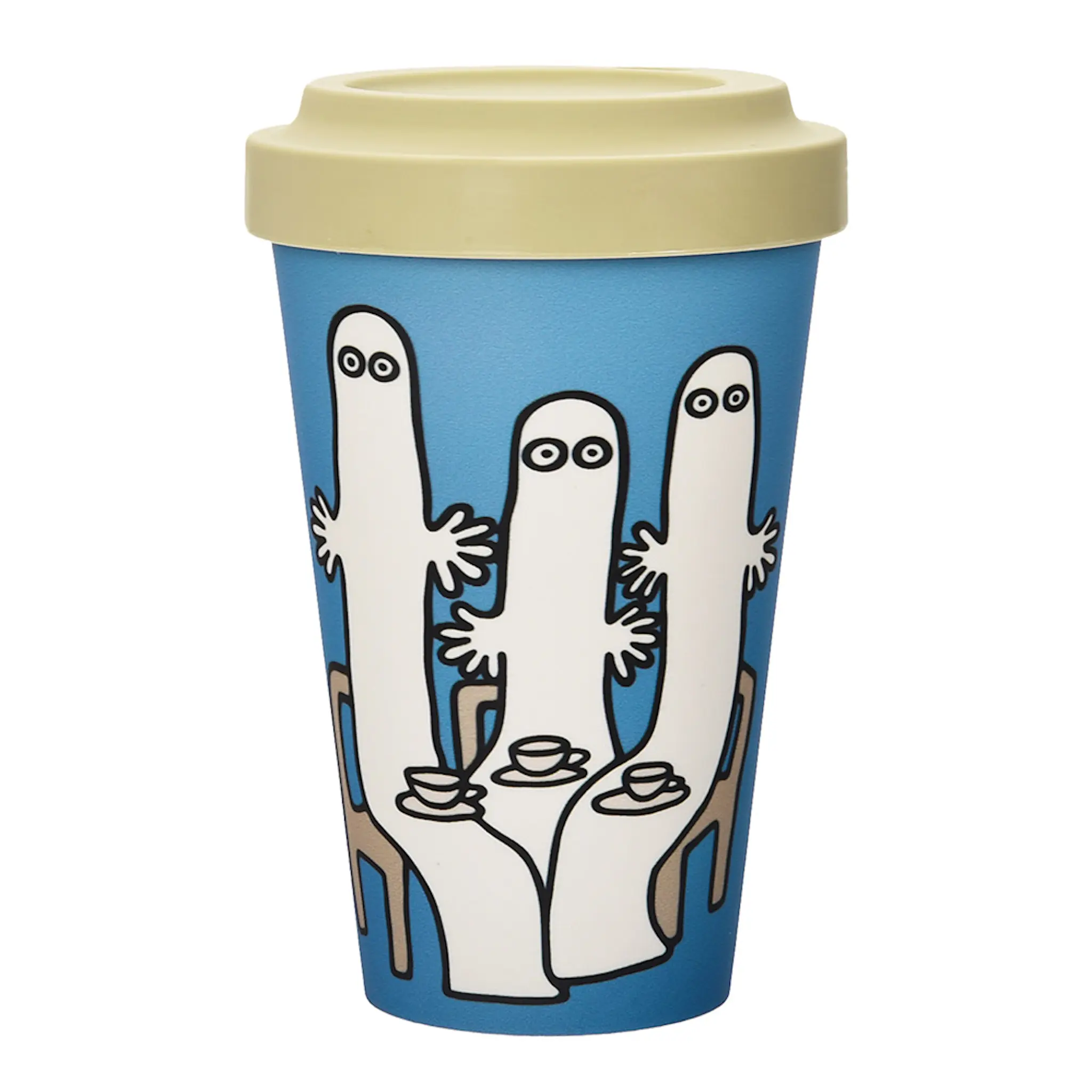 Nordicbuddies Mumin take away mugg 45 cl Hattifnattar dags för te blå