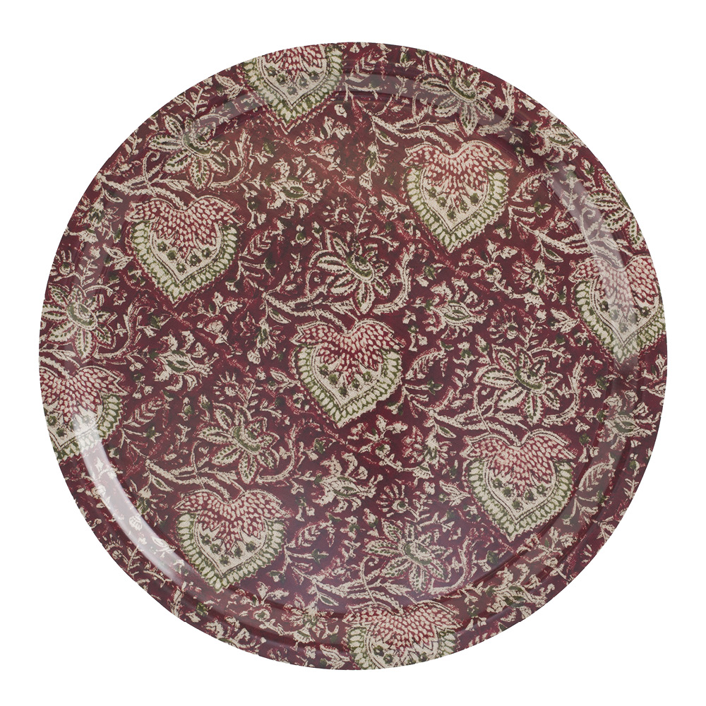 Chamois Oriental rund bricka 49 cm röd