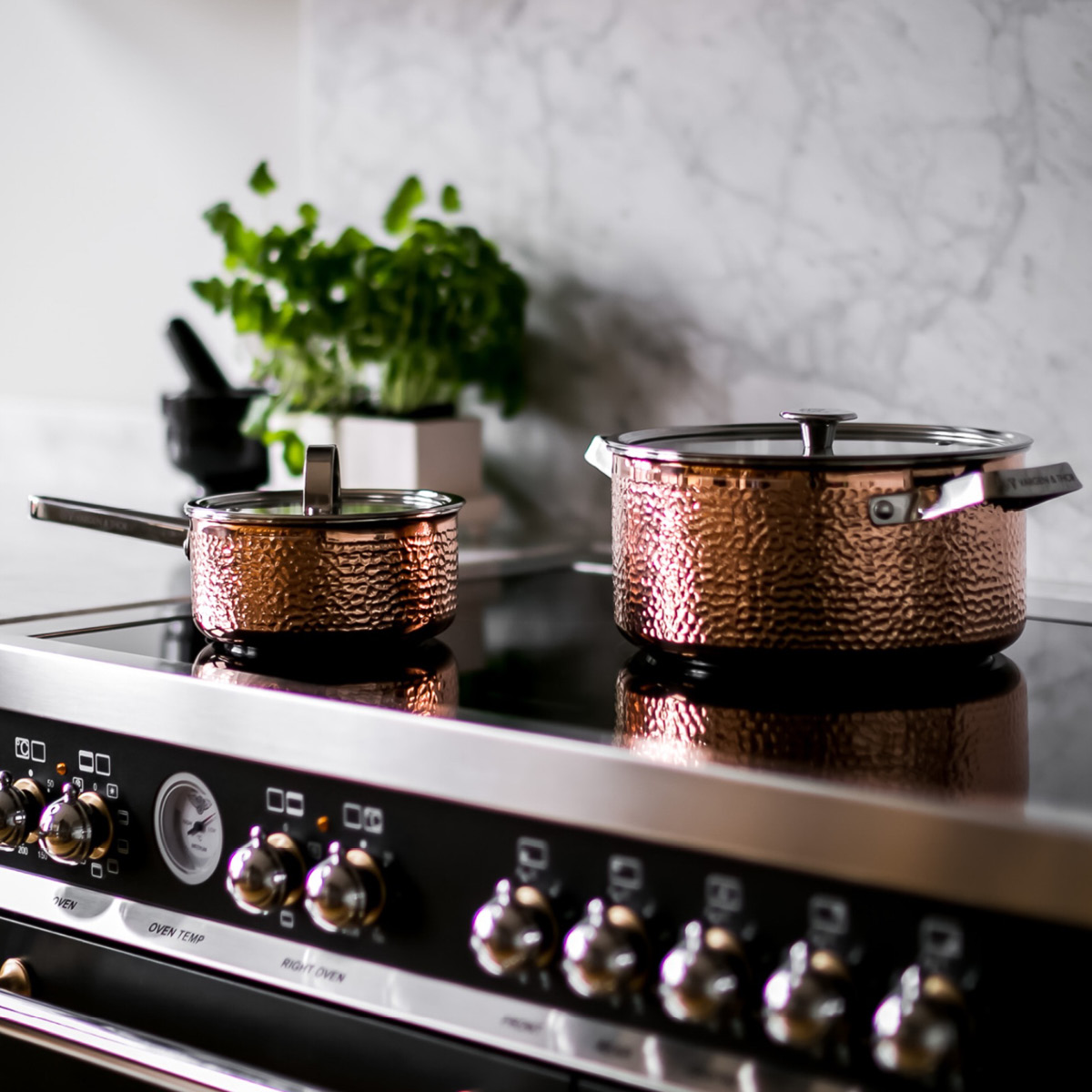 Vargen & Thor MJÖLNER.1 Vera, Miranda, Modell Y grytesett 3 deler kobber