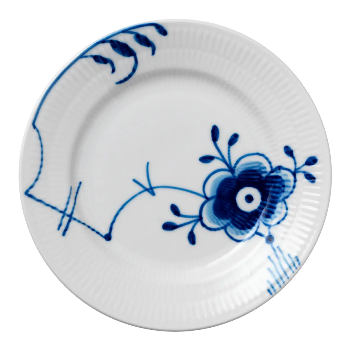 Royal Copenhagen Blue Fluted Mega Tallrik flat 17 cm dekor nr 6