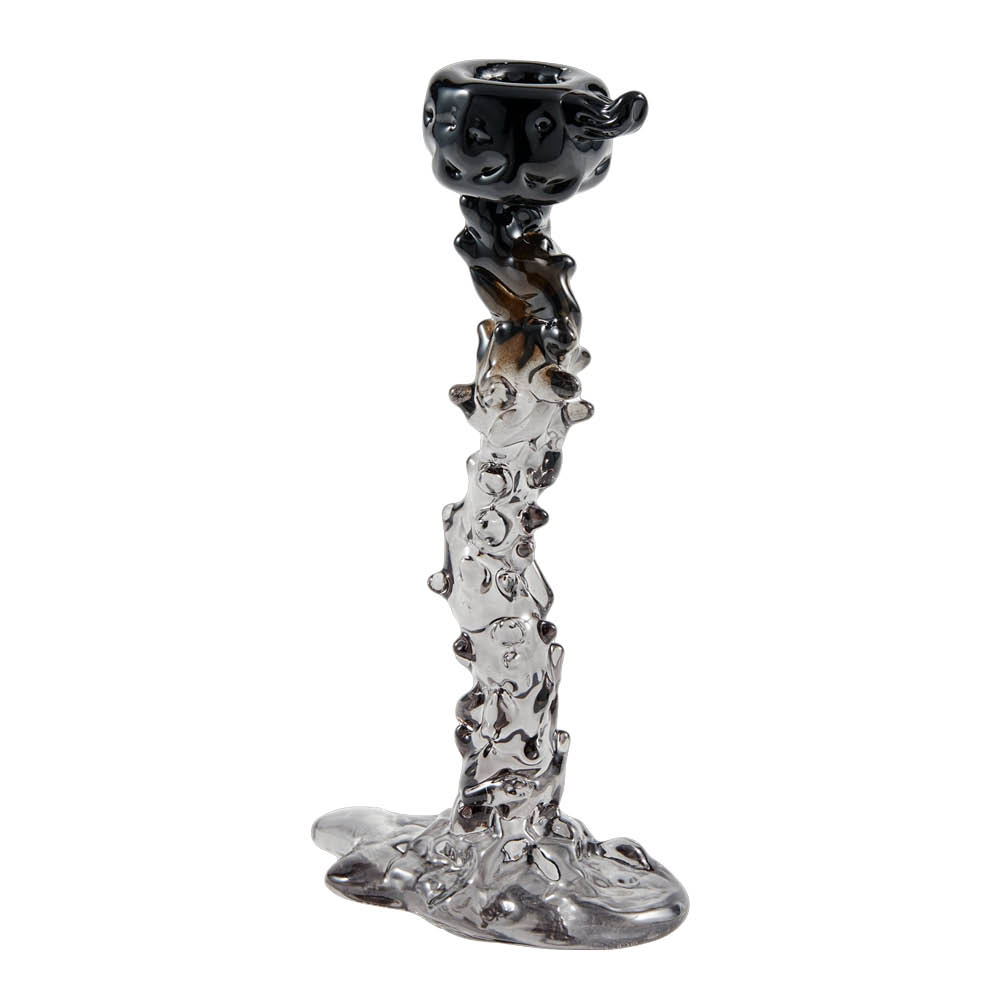 Pols Potten Drip ljusstake i glas L 25 cm svart