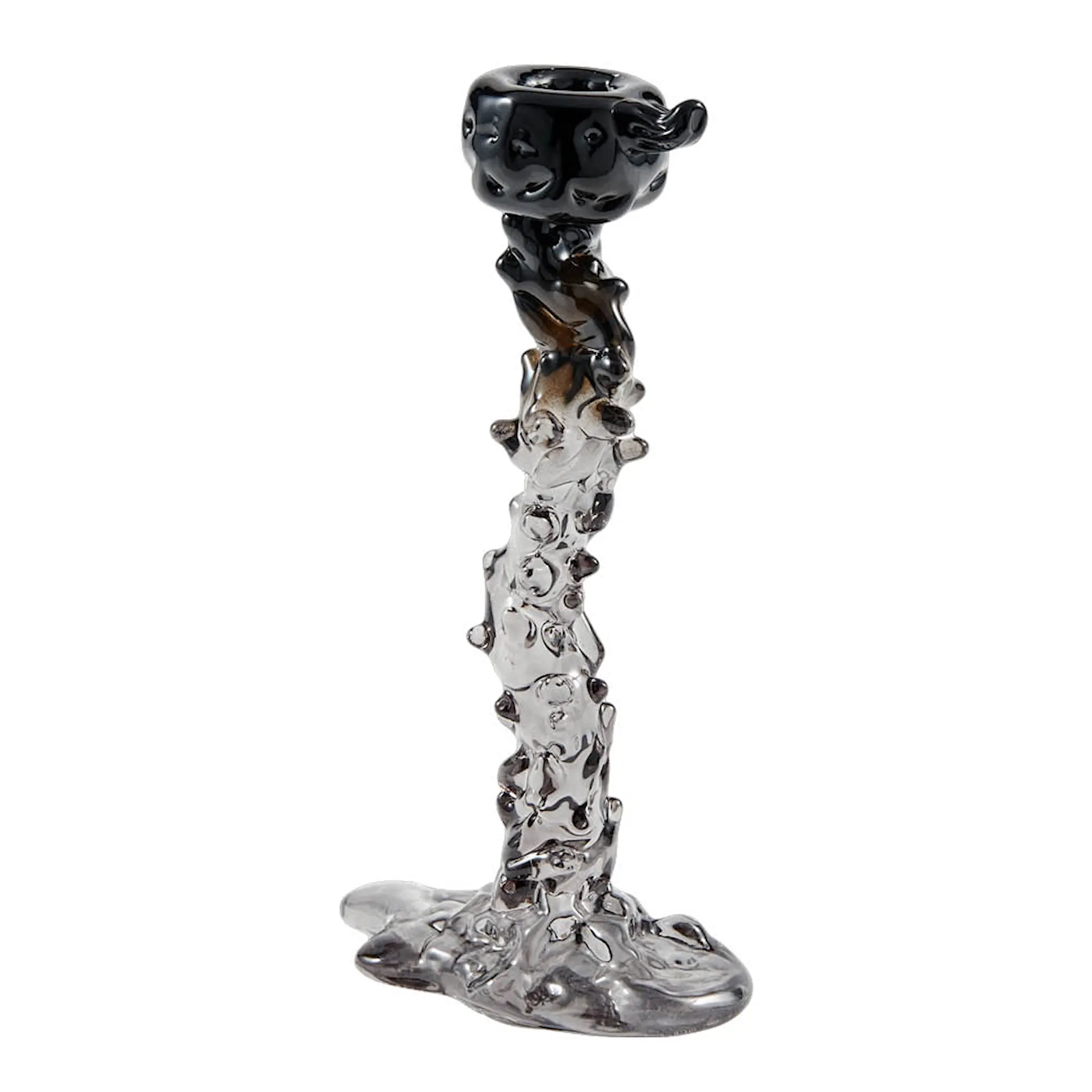 Pols Potten Drip ljusstake i glas L 25 cm svart