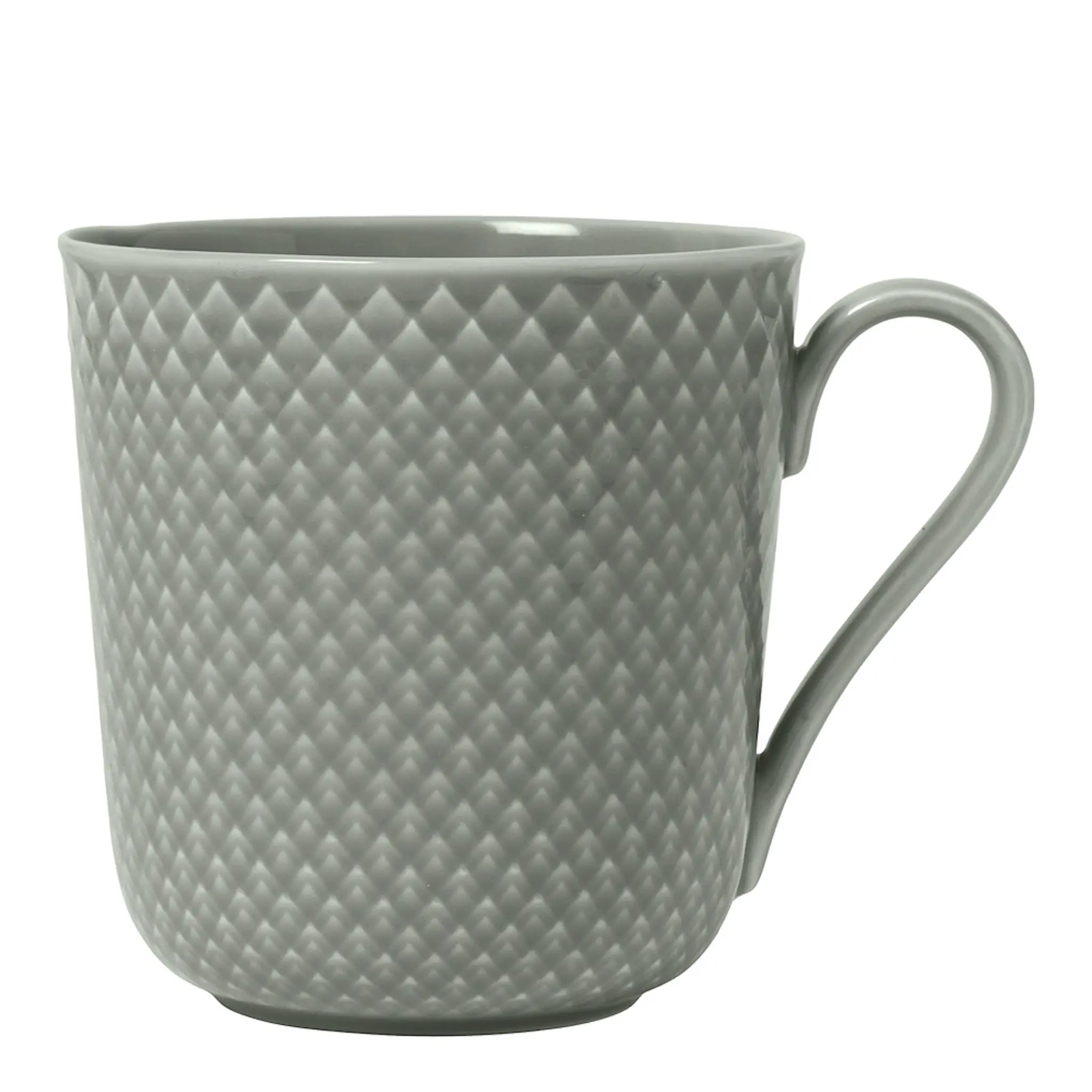 Lyngby Porcelæn Rhombe Earth mugg med handtag 39 cl moss