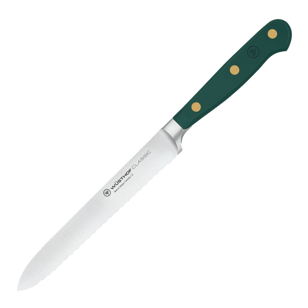 Wüsthof Classic Colour tomaatti- ja makkaraveitsi 14 cm hammastettu Fresh Rosemary