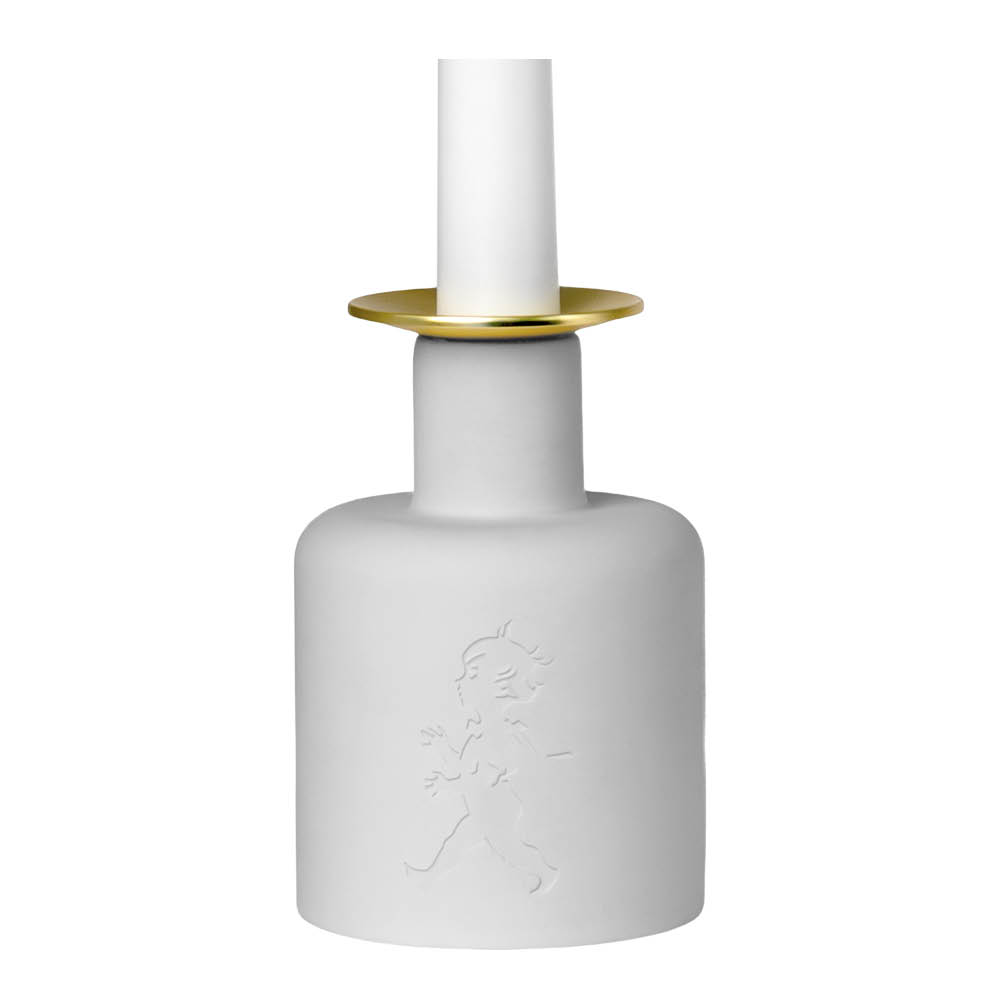 SOLSTICKAN Keramisk lysestake 10×7 cm lys grå