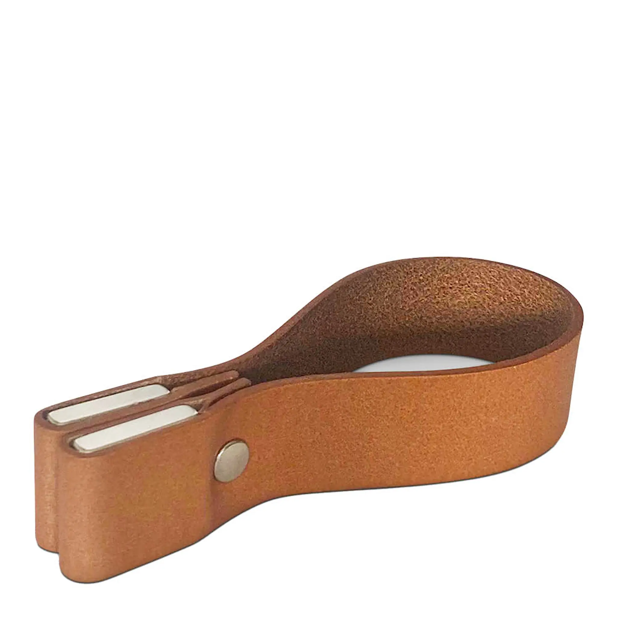 Nordan Home Magnetisk handdukshållare i läder 11x2 cm ljusbrun