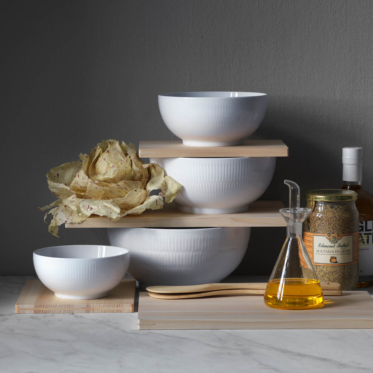 Royal Copenhagen White Fluted Skål 1,8 L 21 cm