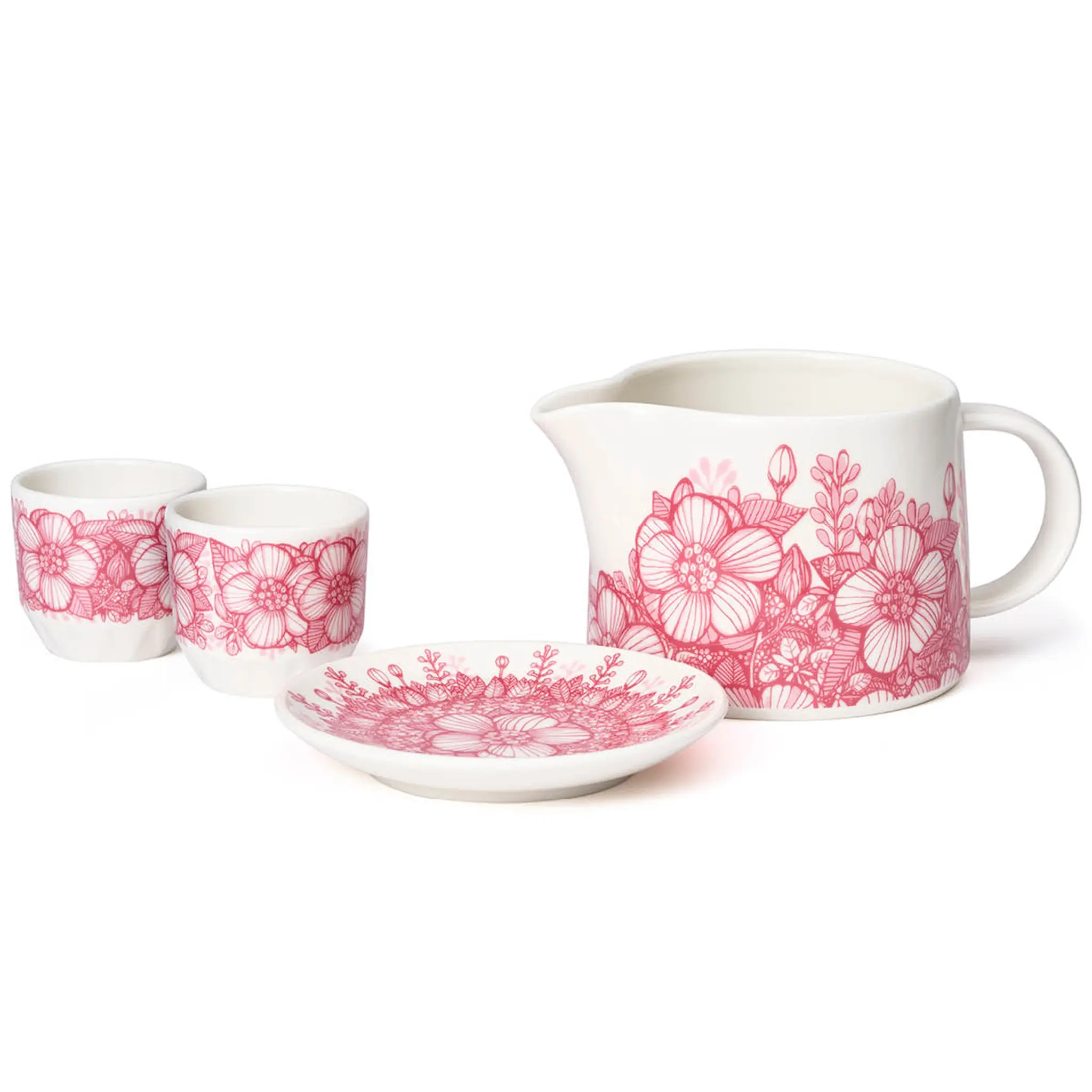 Arabia Huvila Äggkopp 4 cl 2-pack Rosa/vit