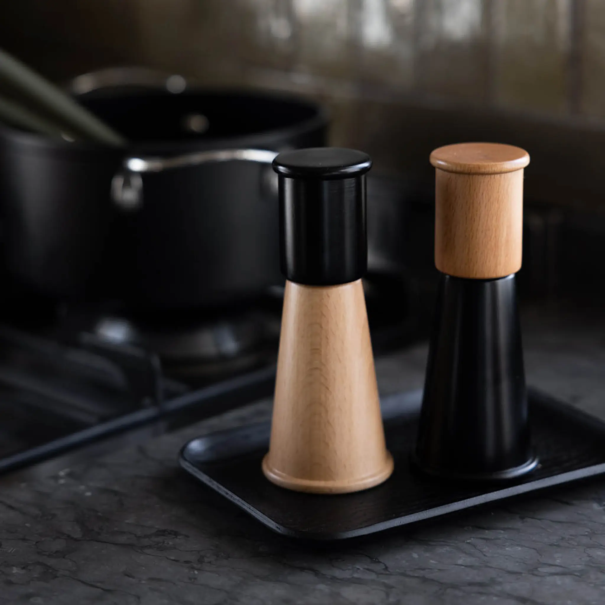 Sagaform Gurken salt- og pepperkvern 15 cm 2 stk svart/brun