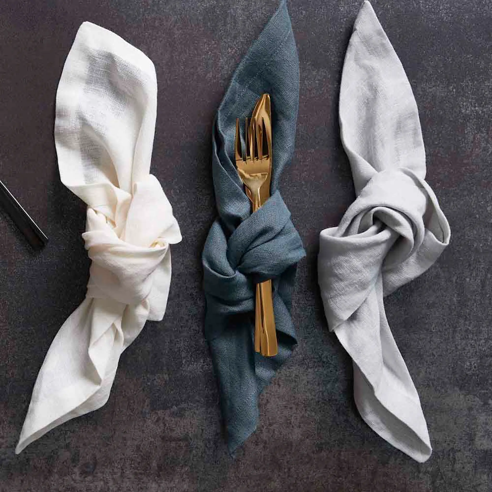 Aida Raw Linneservetter 4-pack 45x45 cm Ljusgrå