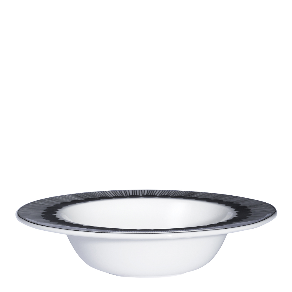 Marimekko Siirtolapuutarha Tallrik djup 20 cm Svart/vit