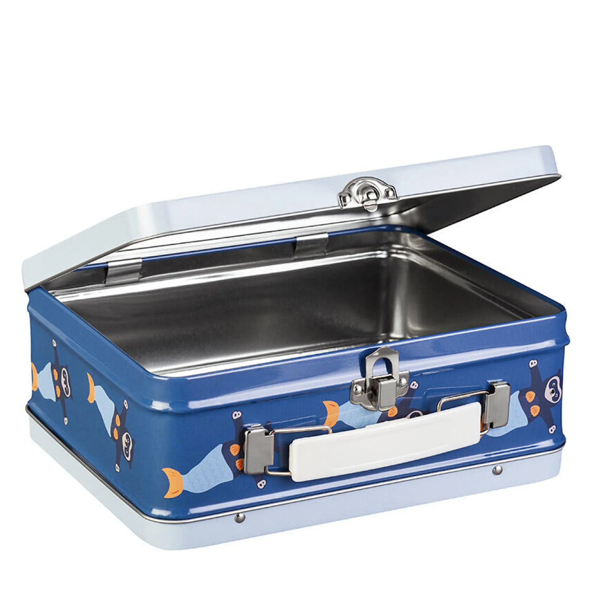 Blafre Brillebjörn plåtväska 16x14cm ljusblå