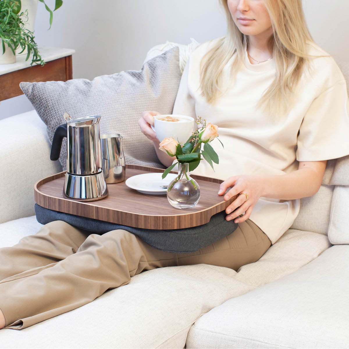 Bosign CurveLine Sylitarjotin anti-slip 47x34 cm Pajupuu/Harmaa