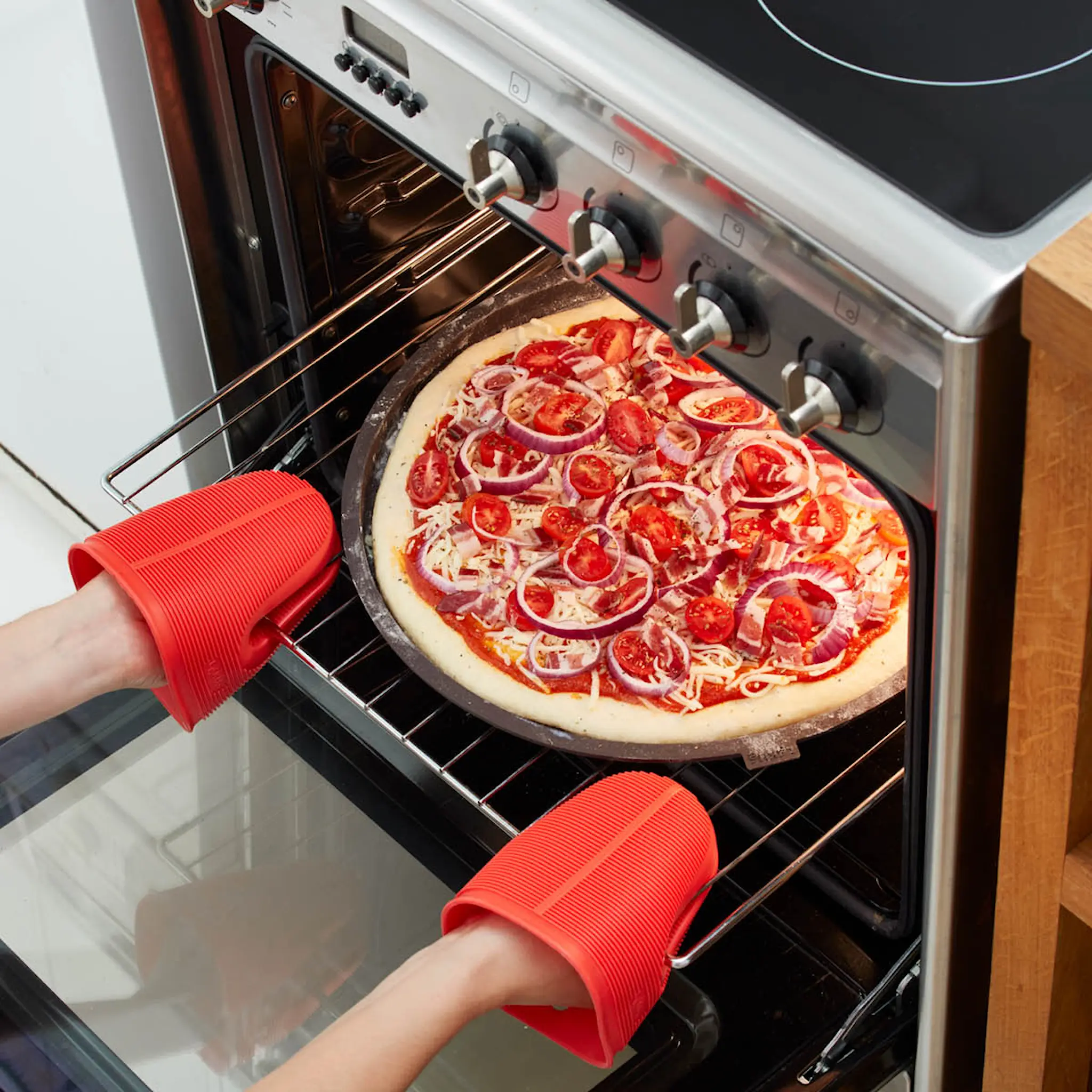 Lékué Pizzamatta för krispig botten rund 36 cm brun