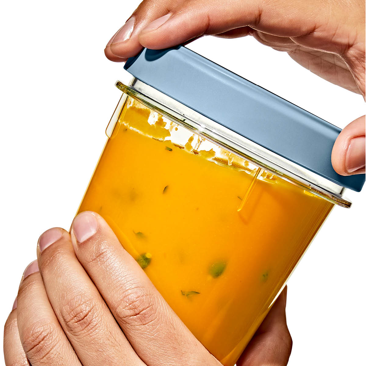 Oxo Twist & Stack oppbevaringsboks 94,6 cl 2 stk klar/blå