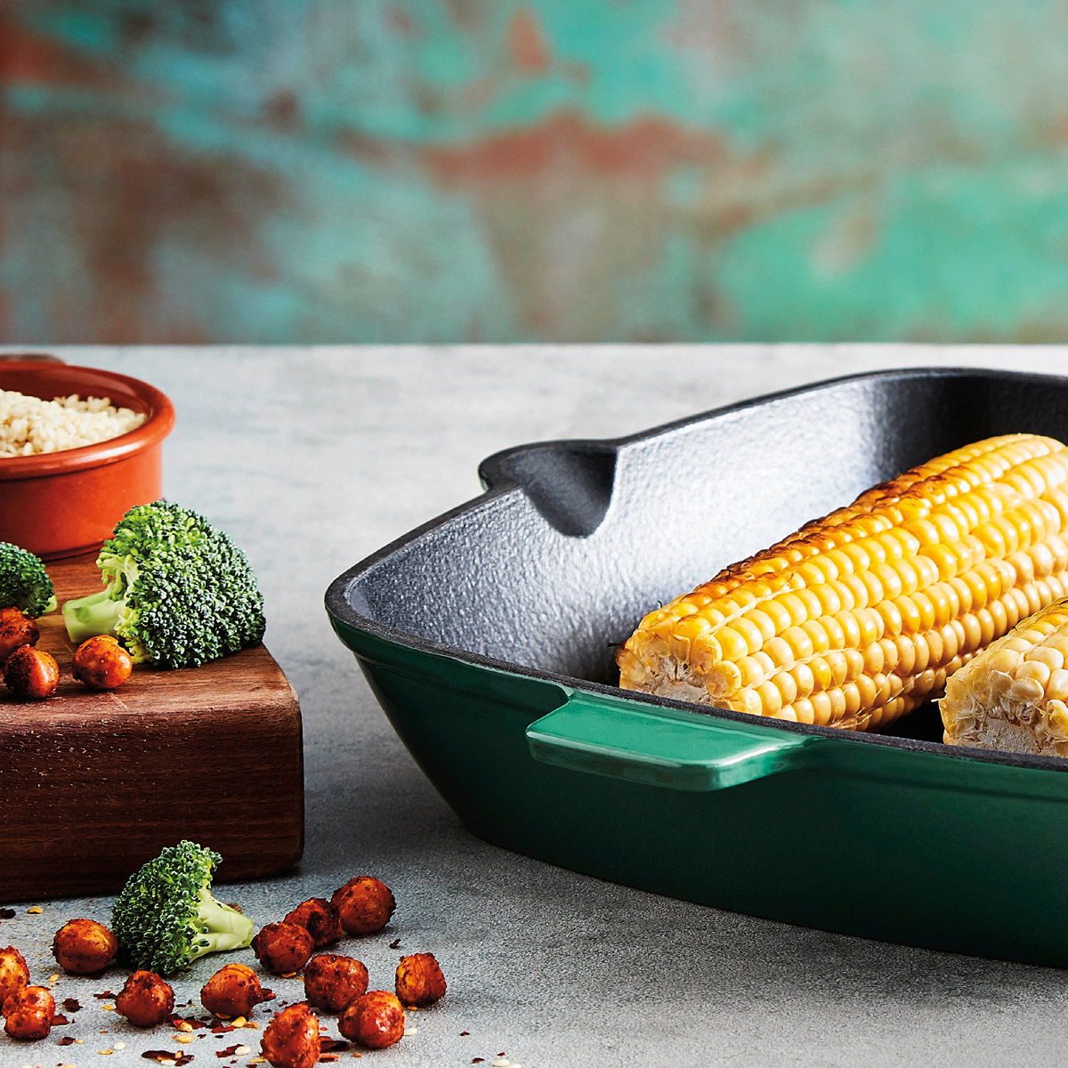 Barbary&Oak Foundry Grillipannu valurauta 26 cm Vihreä