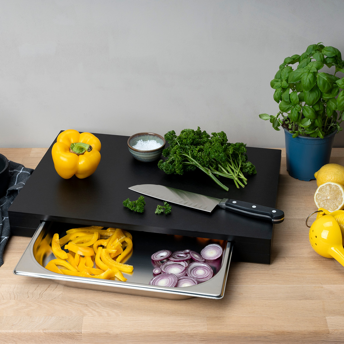 Continenta Duracore Leikkuulauta laatikolla 48x32,5 cm Musta