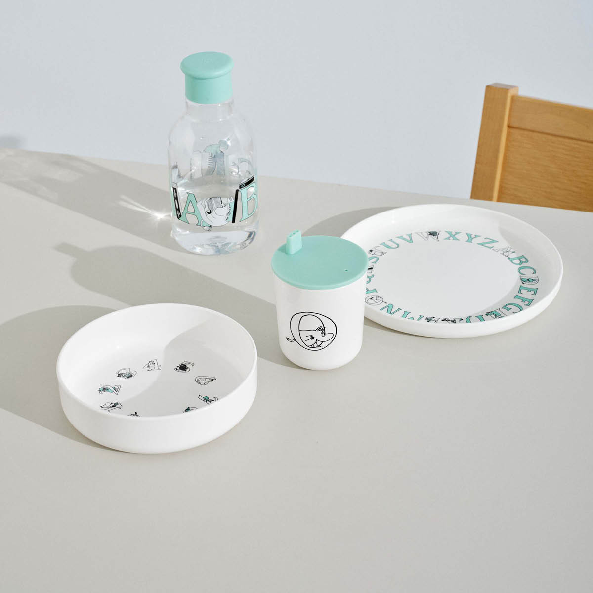 RIG-TIG Muumi ABC Lautanen syvä 15 cm Valkoinen/Sininen