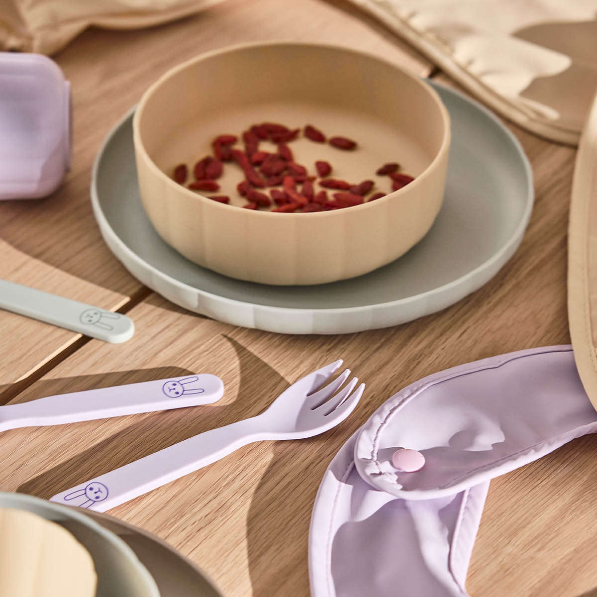 OYOY Pullo barnservis 3 delar Pale Mint/Vanilla/Lavender