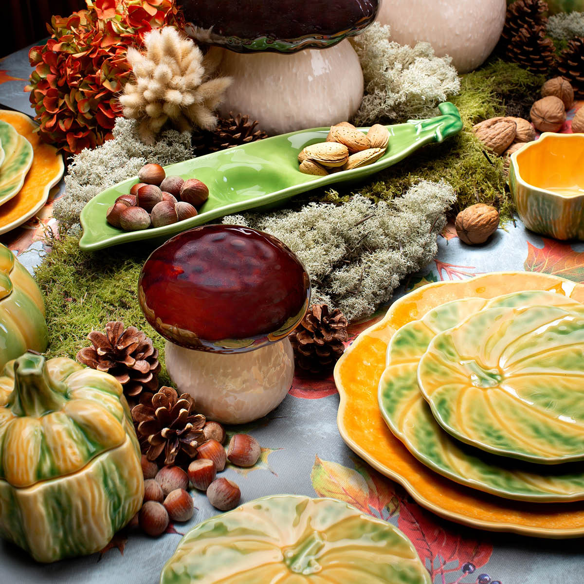 Bordallo Pinheiro Pumpkin asjett 22 cm gresskar oransje/grønn