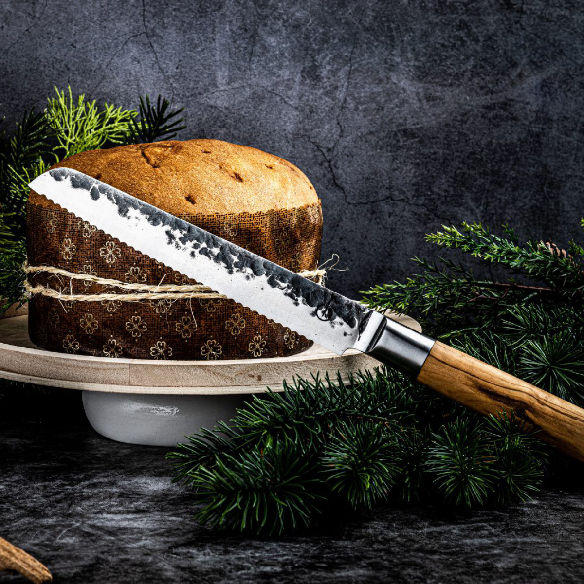 Forged Brödkniv 35 cm Olive