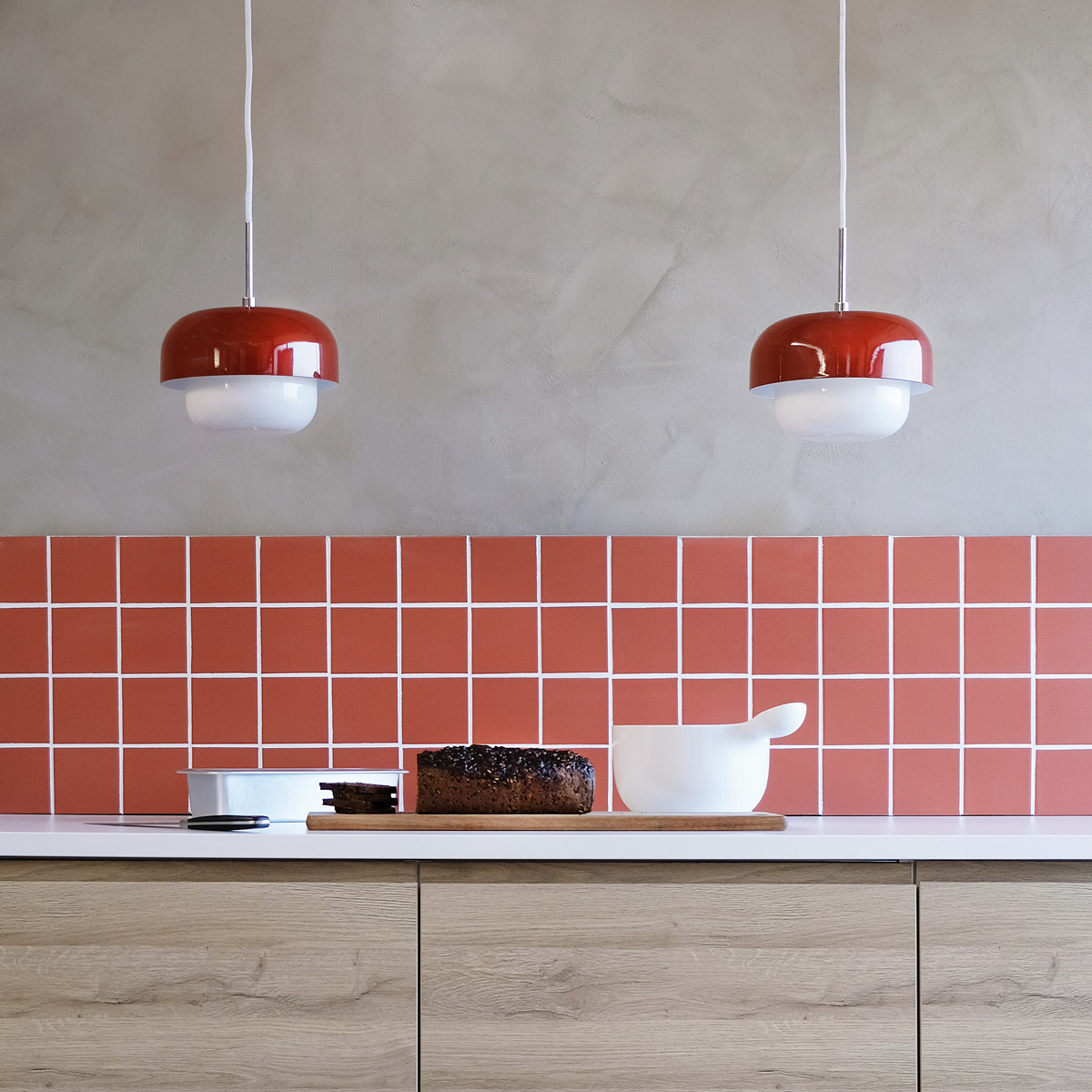 Dyberg Larsen Haipot pendellampa 15 cm mörkröd