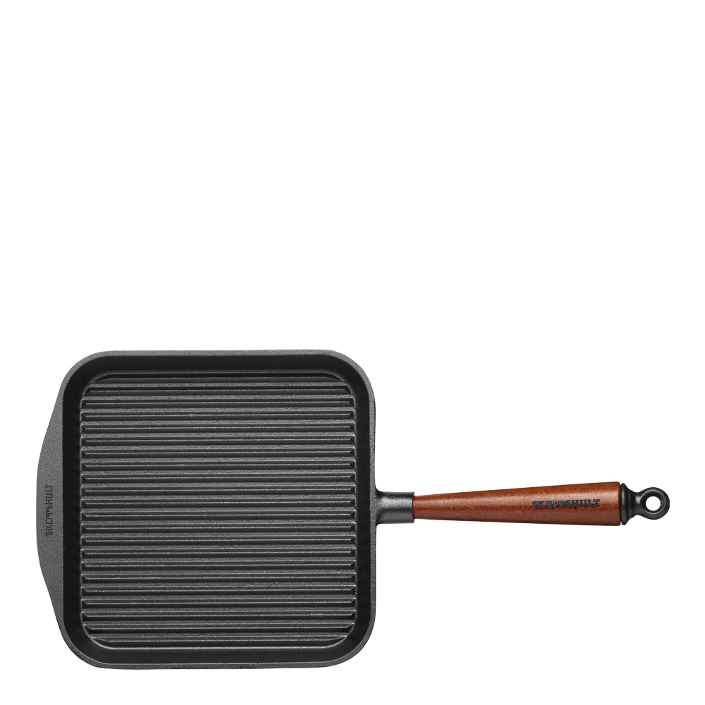 Skeppshult Traditional grillpanne firkantet med trehåndtak 25 cm