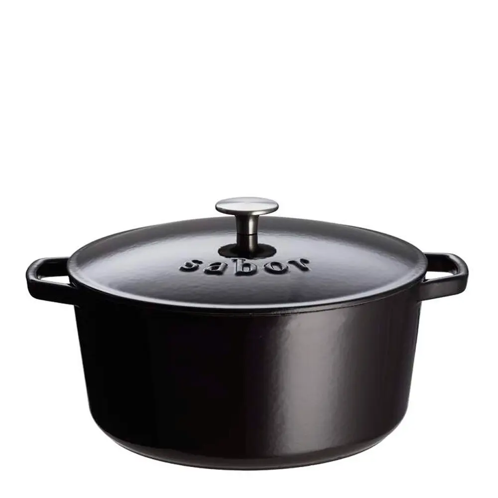 Støpejernsgryte 6,7L svart