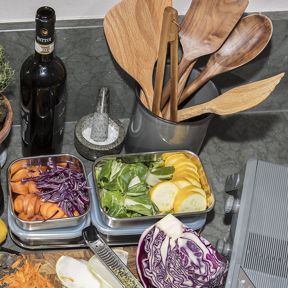 Anders Petter Stenfors kjøkkenredskaper 3 deler tre akasie