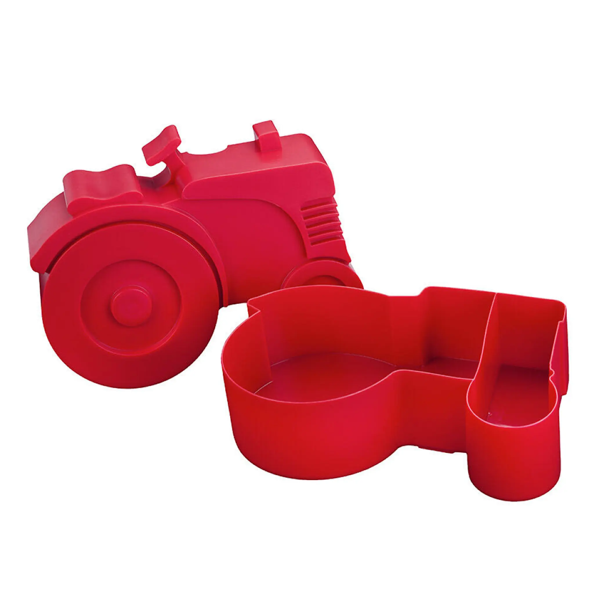 Blafre Traktor matlåda i plast två fack 14x11 cm röd