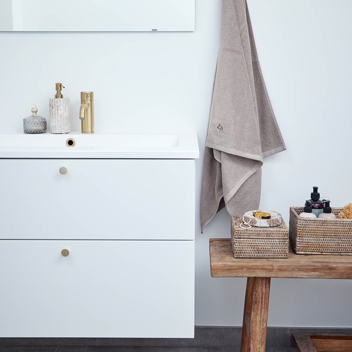 Lene Bjerre Norah förvaringslåda med lock 18x18 cm natur