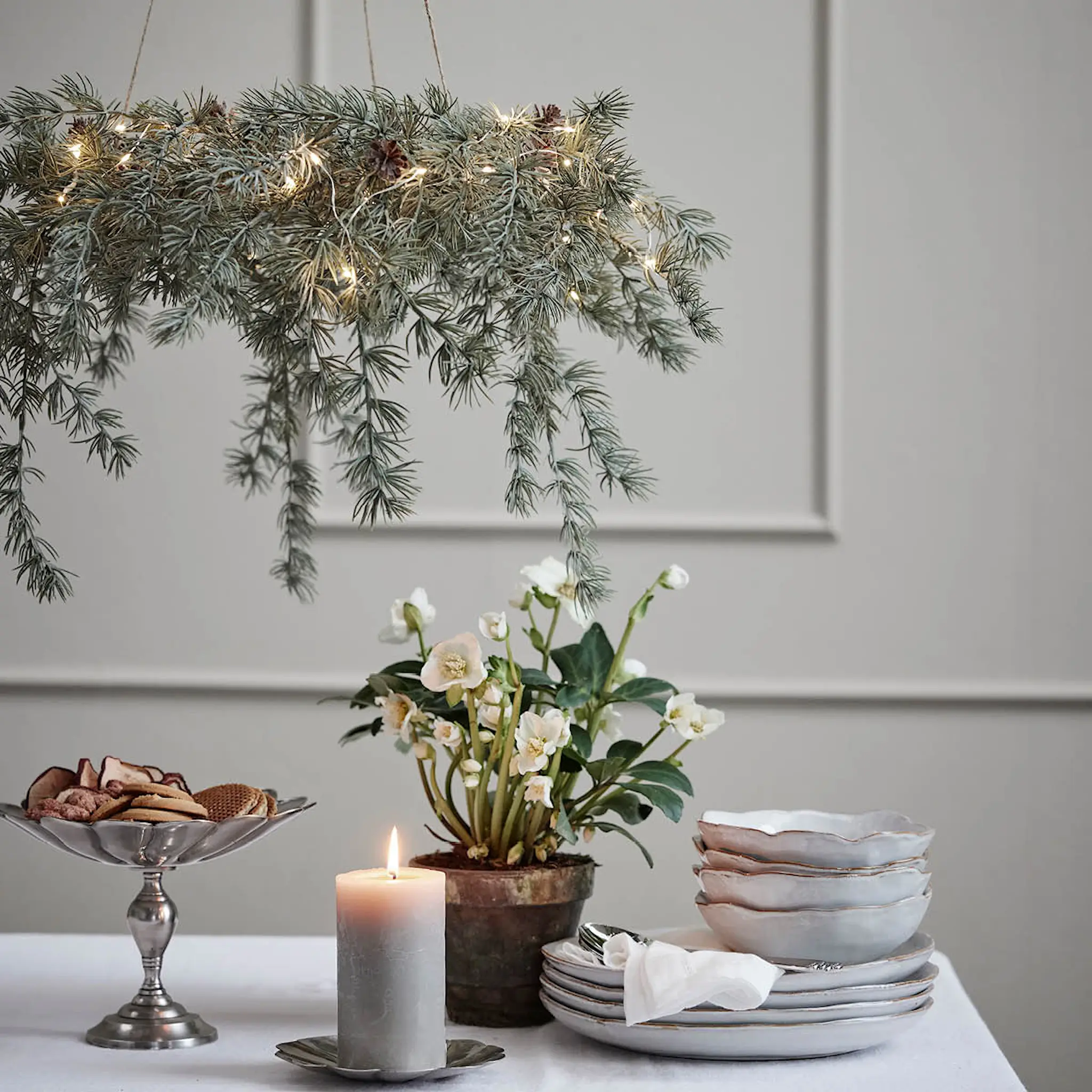 Lene Bjerre Cedille LED Kranssi 60 cm Vihreä