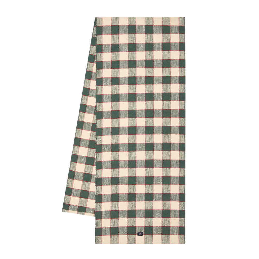 Lexington Löpare linne/bomull 50x150 cm rutig grön/ljusbeige/röd