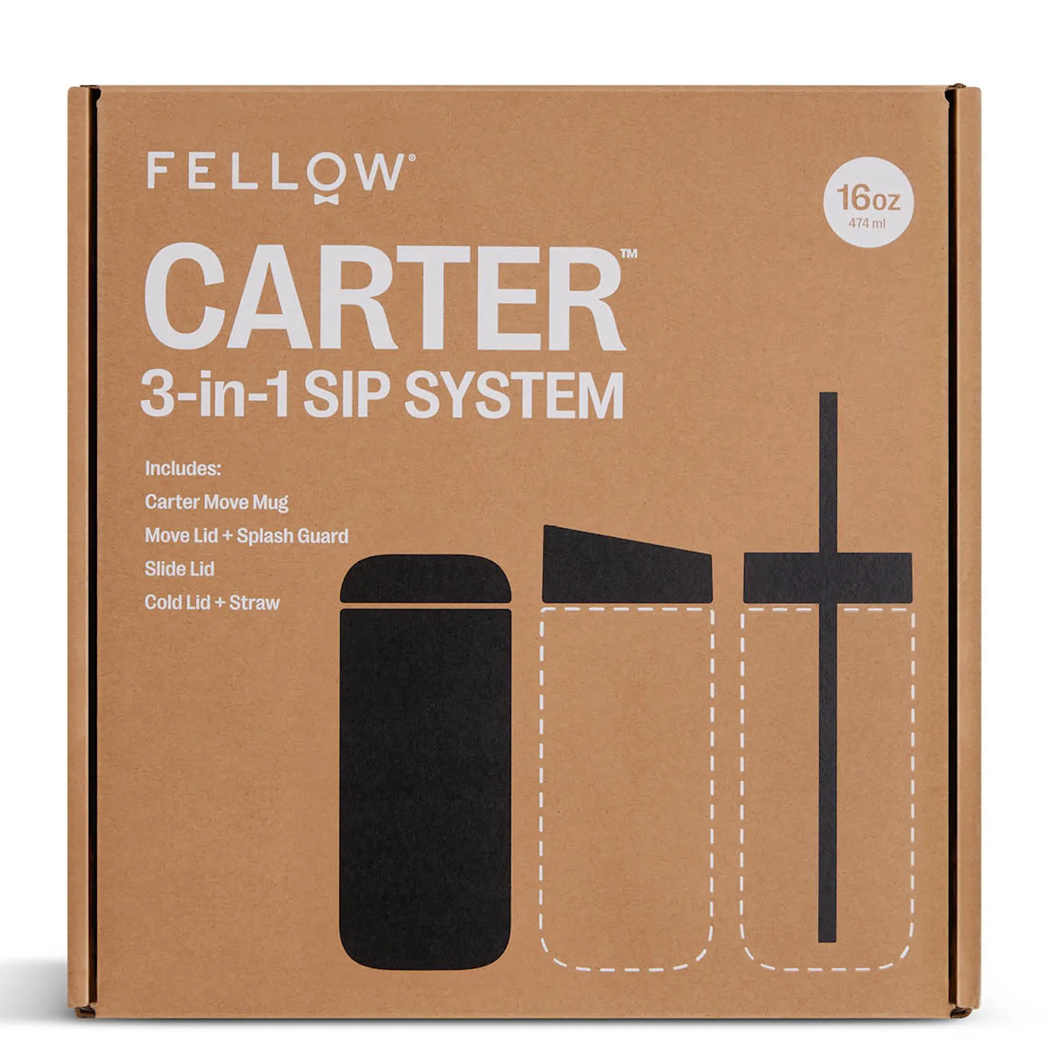 Fellow Carter Muggset To Go 475 ml Svart