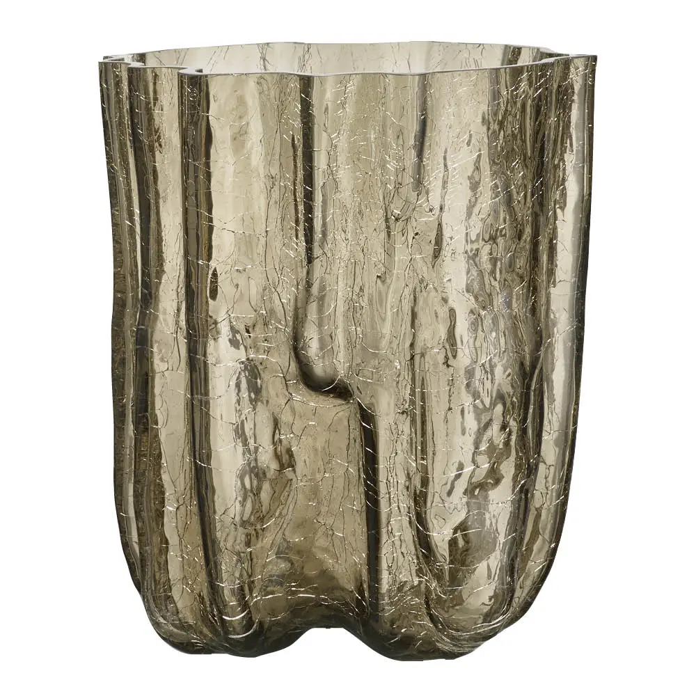 Crackle maljakko 27 cm taupe